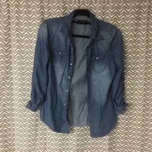 NWOT Denim Jacket/ Shirt with Patched Elbows
